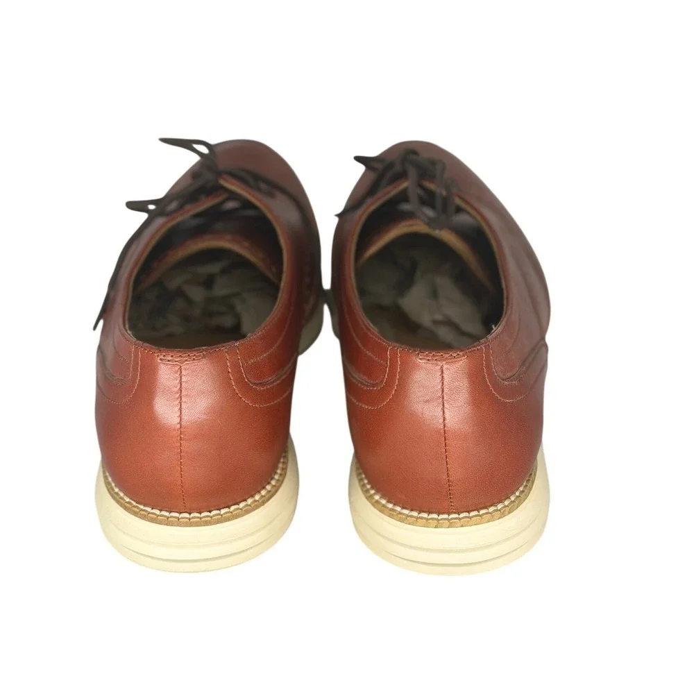 Cole‎ Haan Grand OS Mens British Tan Leather Wingtip Oxford Dress Shoes Size 13